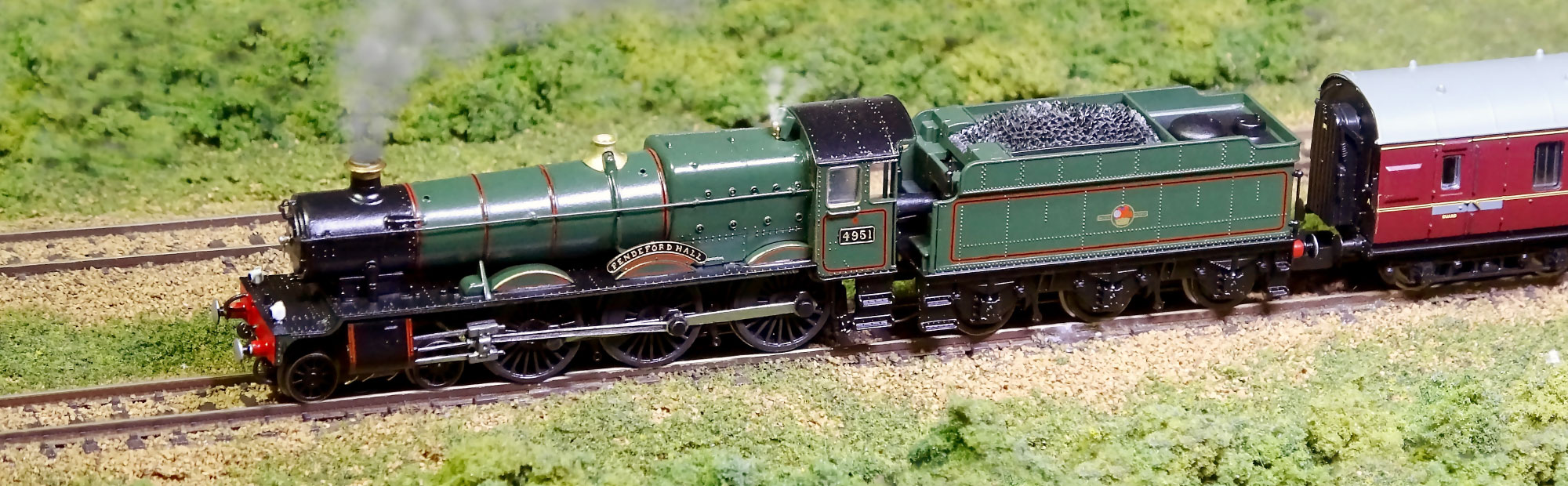 Model train on track